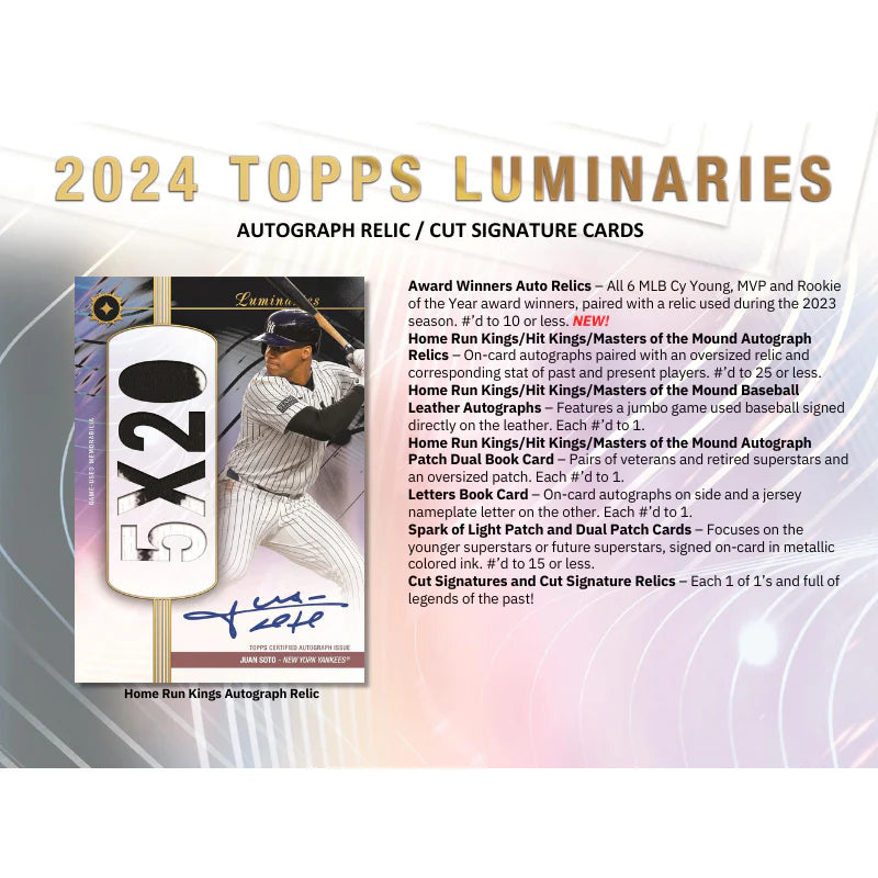 2024 Topps Luminaries Baseball Hobby Box