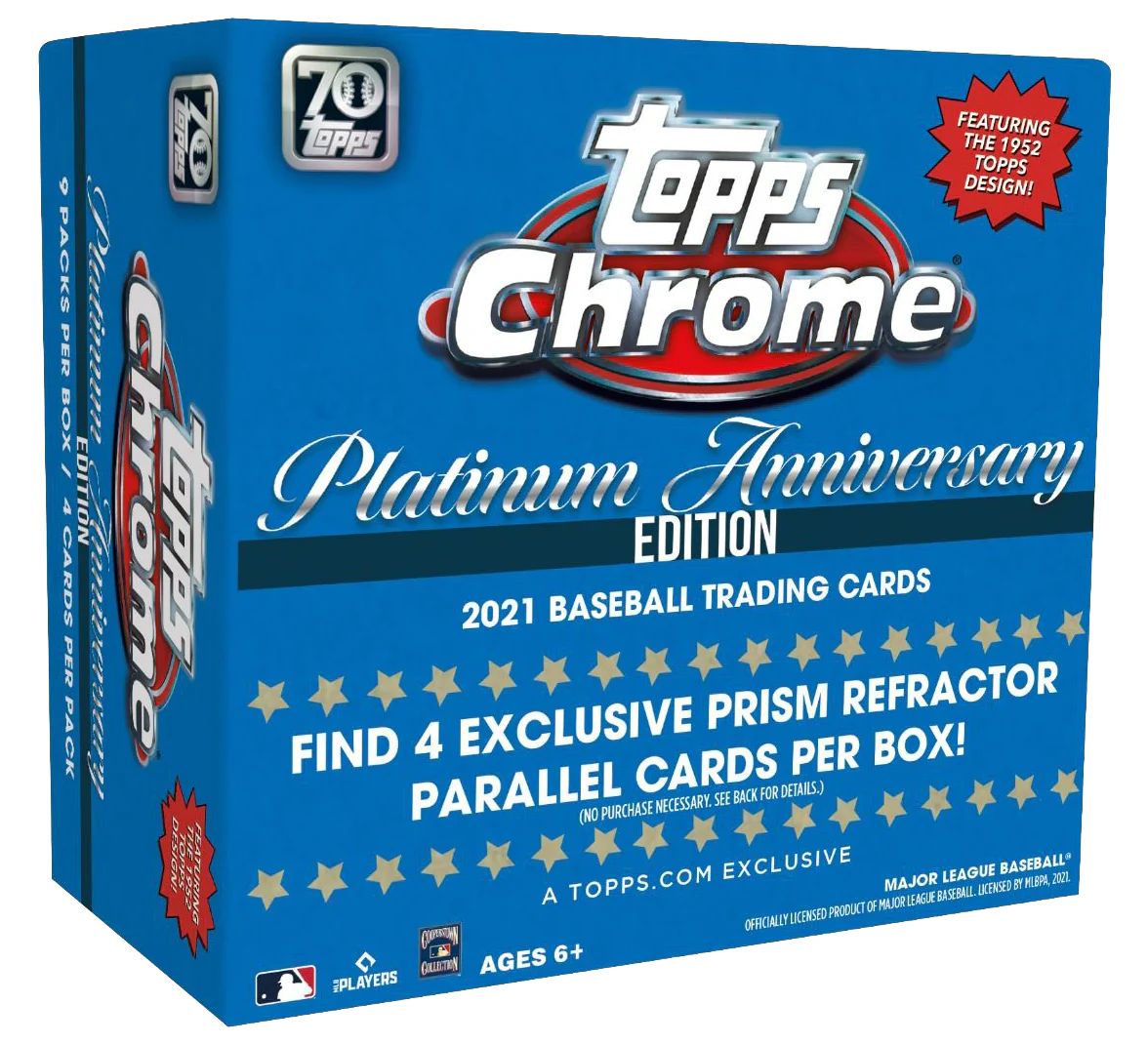 2021 Topps Chrome Platinum Anniversary Baseball Mega Box - Blue