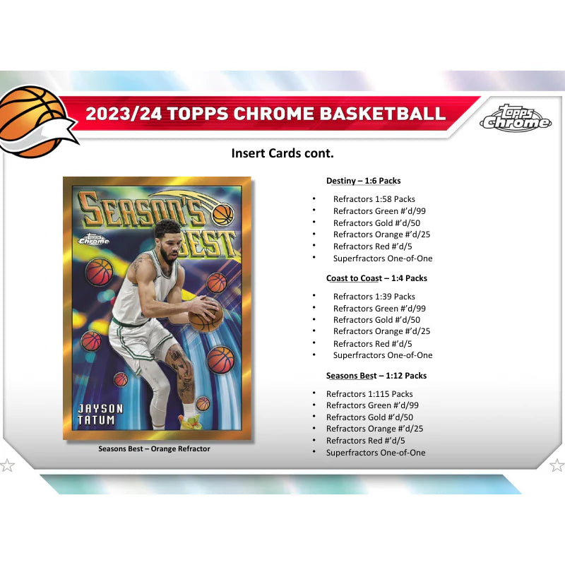 2023/24 Topps Chrome Basketball Hobby Box
