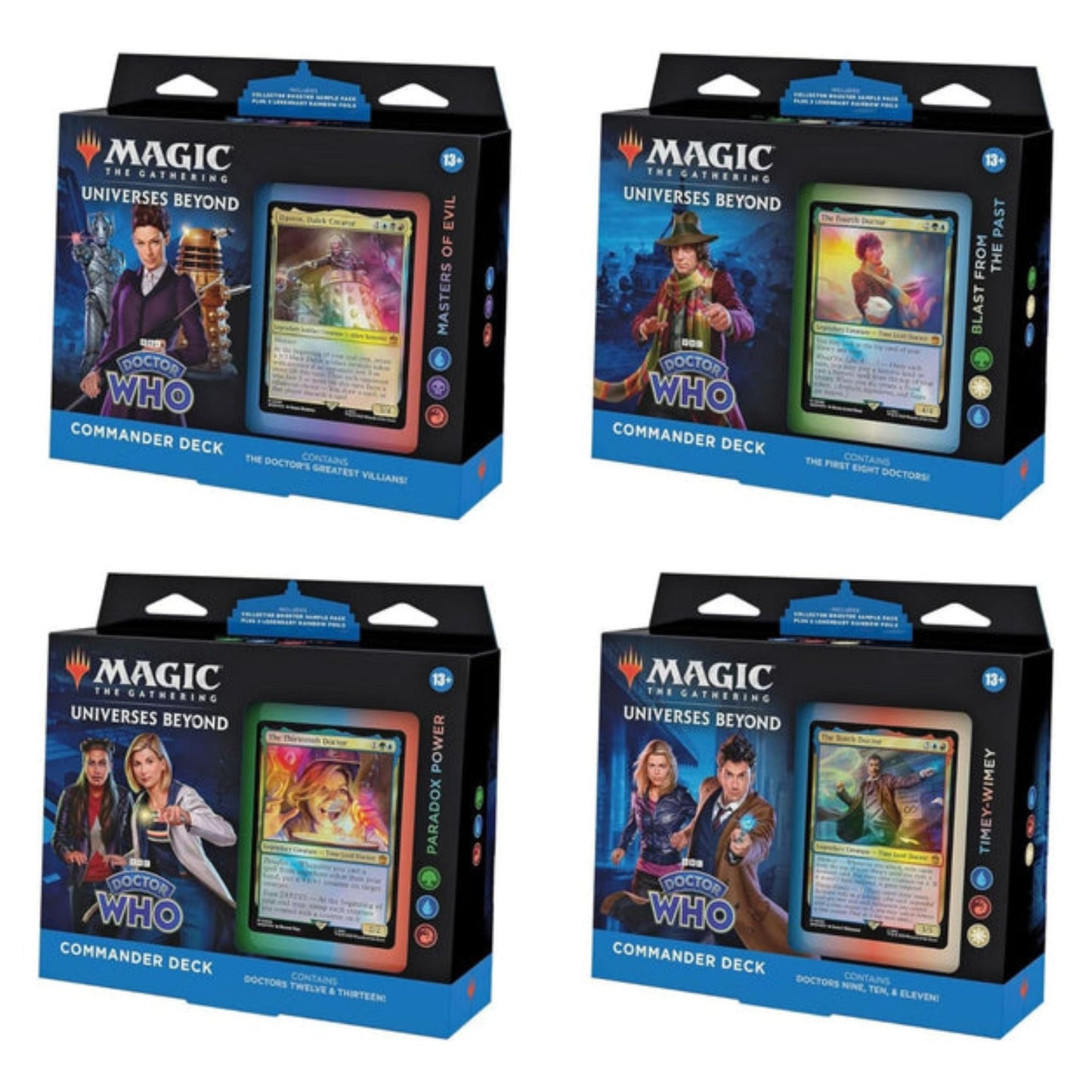 Magic The Gathering Universes Beyond Doctor Who Commander Deck Display (4 Decks)