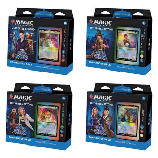Magic The Gathering Universes Beyond Doctor Who Commander Deck Display (4 Decks)