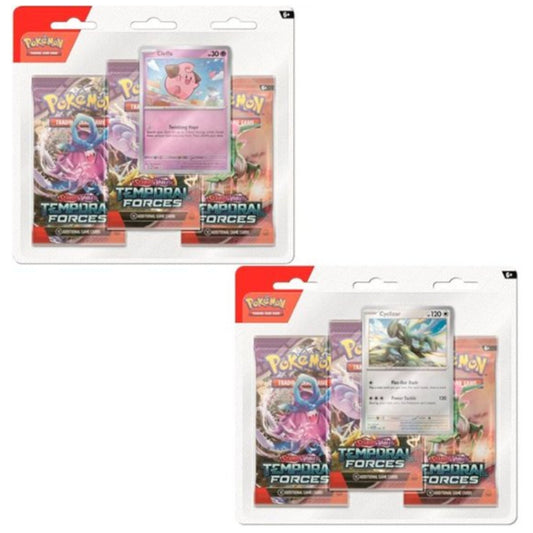 Poke-mon Scarlet & Violet Temporal Forces 3 Pack Booster Blister