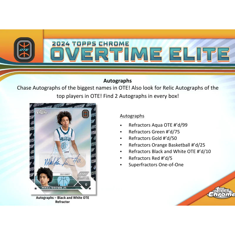 2023/24 Overtime Elite Topps Chrome Basketball Hobby Box