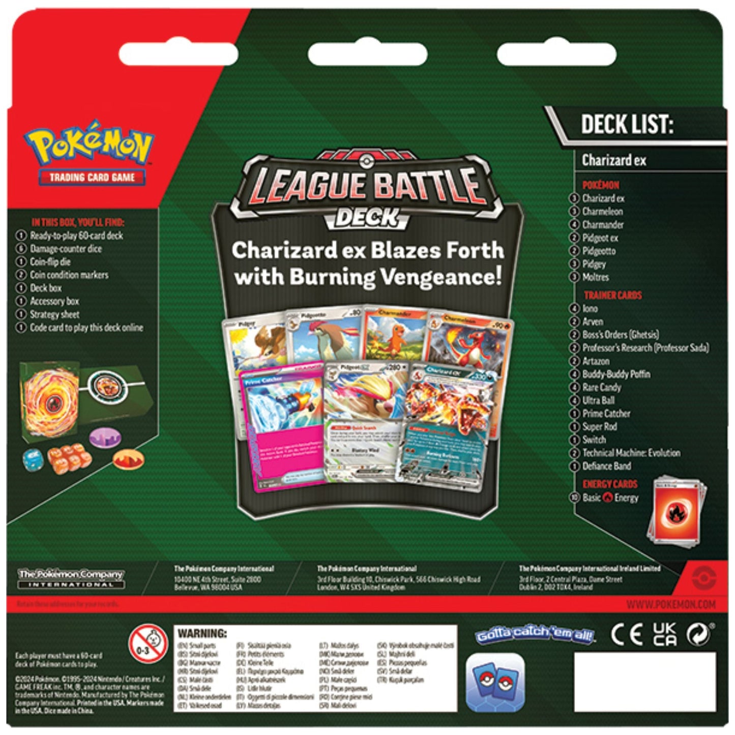 Poke-mon Charizard Ex League Battle Deck