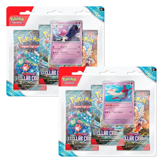 Poke-mon Scarlet & Violet Stellar Crown 3-Pack Booster Blister