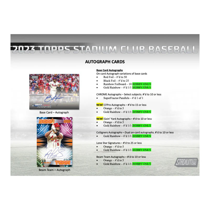2023 Topps Stadium Club Baseball Hobby Box