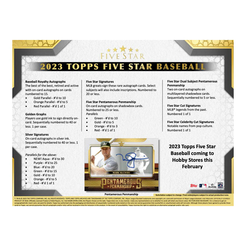 2023 Topps Five Star Baseball Hobby Box