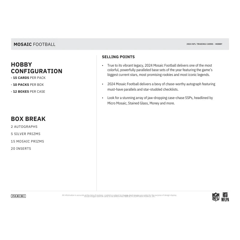 2024 Panini Mosaic Football Hobby Box