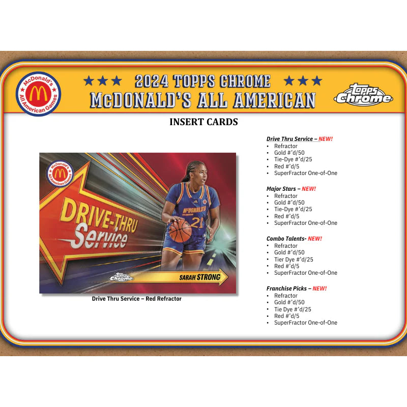 2024 Topps McDonalds All-American Chrome Basketball Mega 20 Box Case
