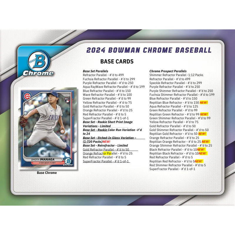 2024 Bowman Chrome Baseball Hobby Box