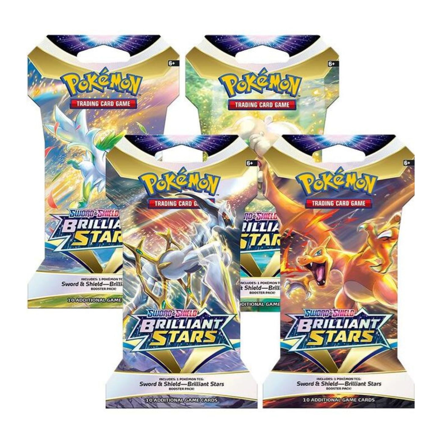 Poke-mon Sword & Shield Brilliant Stars Sleeved Booster Pack
